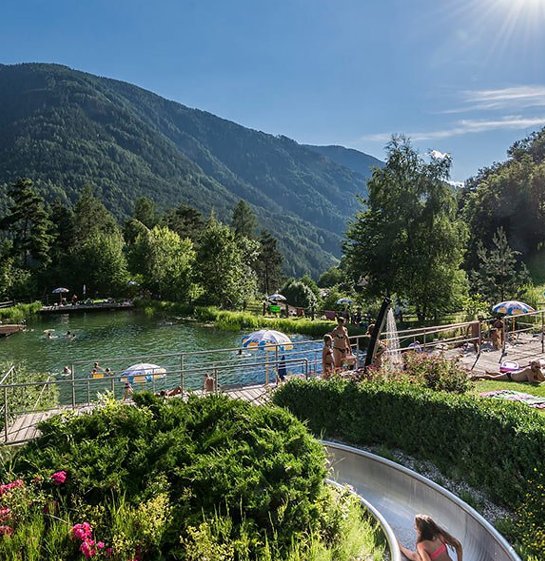 The natural lake of Luson: refreshment on hot summer days